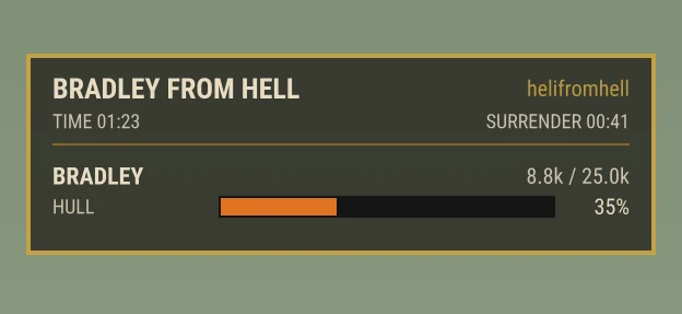 Bradley From Hell highlight: the in-game event panel until a clip is recorded